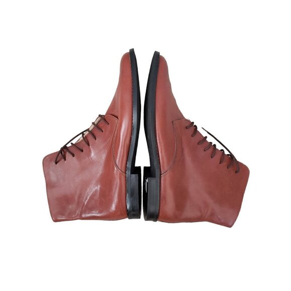 NEW Italian Hand Crafted Leather Lace Up High Top Dressy Chukka Boots - Picture 4 of 14